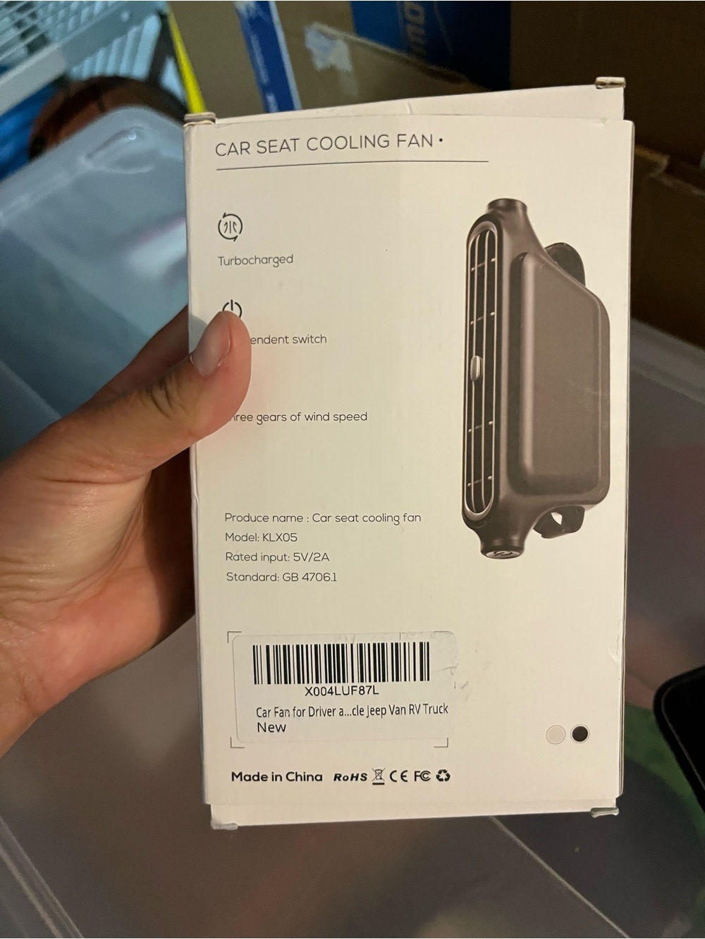 Car Fan for Driver and Passenger's Seat - Mini Portable USB Backseat Cooling - Picture 4 of 9
